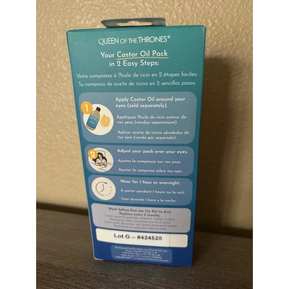NIB Queen of the Thrones Castor Oil Pack - Eyes Organic Cotton Flannel Eye Mask‎